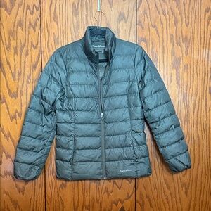 Eddie Bauer Lightweight Green Puffer Jacket Size Small